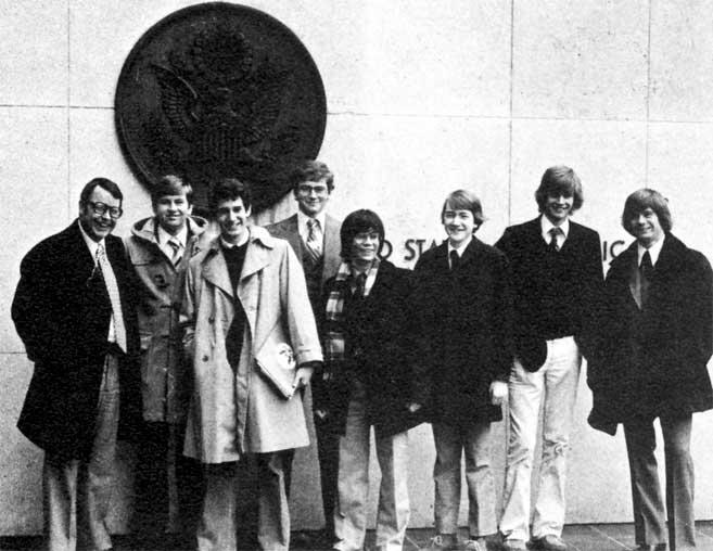 Mr. Vadala and MUN members at the US embassy in Copenhagen.