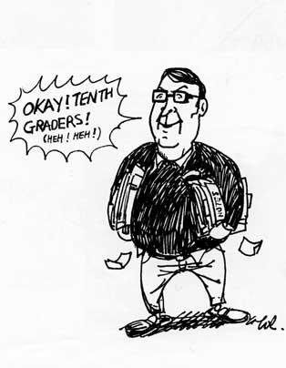 A drawing of Mr. Vadala by Weily Ran.